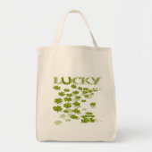 Lucky Hoefijzer Shamrocks Tote Bag (Voorkant)