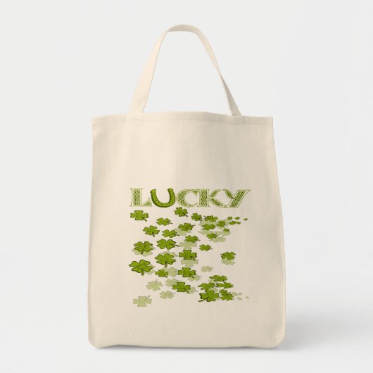Lucky Hoefijzer Shamrocks Tote Bag (Voorkant)