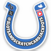 Lucky Hoefijzer Socials Custom-Cut Vinyl Sticker (Voorkant)