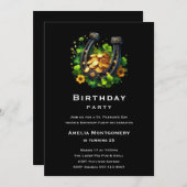 Lucky Hoefijzer St. Patrick's Day Verjaardag Kaart (Voorkant / Achterkant)