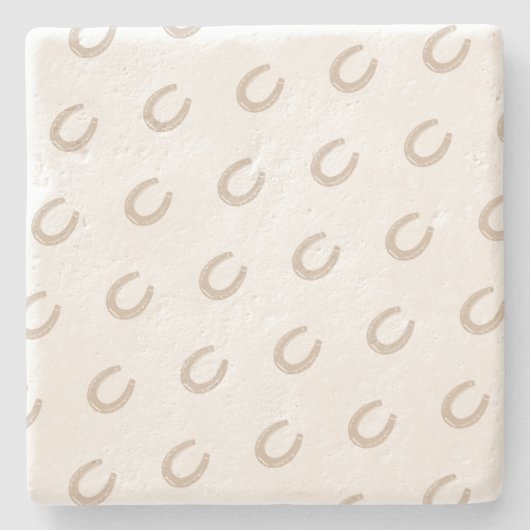 Lucky Hoefijzer Stenen Onderzetter (Voorkant)