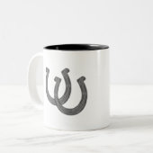 Lucky Hoefijzer Tweekleurige Koffiemok (Voorkant links)