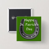 Lucky Hoefijzer Vierkante Button 5,1 Cm (Voorkant /achterkant)
