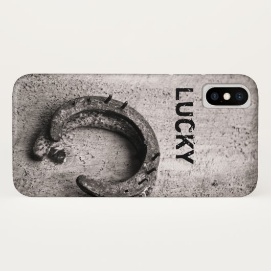 Lucky Hoefijzer  Westerne Sepia Foto Case-Mate iPhone Case (Achterkant (horizontaal))