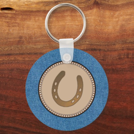 Lucky Hoefijzer Westerne Sleutelhanger (Voorkant)