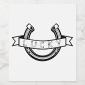 Lucky hoefijzer wijn etiket (Enkel label)