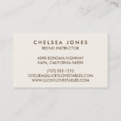 Lucky Hoefijzers dubbelzijdig Visitekaartje (Achterkant)