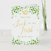 Lucky Hoefijzers & Irish Clover St. Patrick's Day Folie Wenskaart (Voorkant)