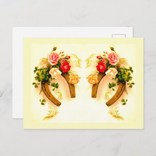 Lucky hoefijzers  kunst briefkaart (Voorkant / Achterkant)