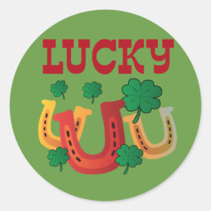 Lucky Hoefijzers Ronde Sticker