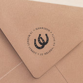 Lucky Hoefijzers Round Return-adres Zelfinktende Stempel