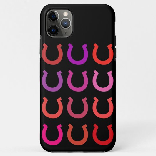Lucky hoefijzers roze paarse rasterpatroon Case-Mate iPhone case (Achterkant)