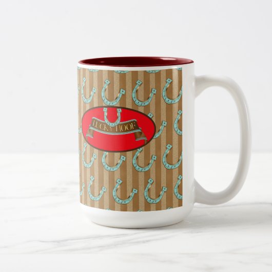 Lucky Hoof - Coffee, Tea Mok, Cup Tweekleurige Koffiemok (Rechts)