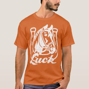 Lucky Horse met Hoefijzer Wit Verdrietig T-shirt
