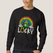 Lucky Horseshoe Rainbow Funny St. Patrick' Day Trui (Voorkant)