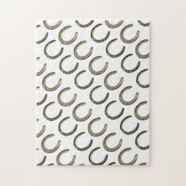 Lucky Horseshoes on White Jigsaw Puzzle Legpuzzel