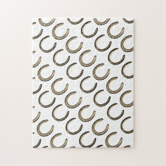 Lucky Horseshoes on White Jigsaw Puzzle Legpuzzel (Verticaal)