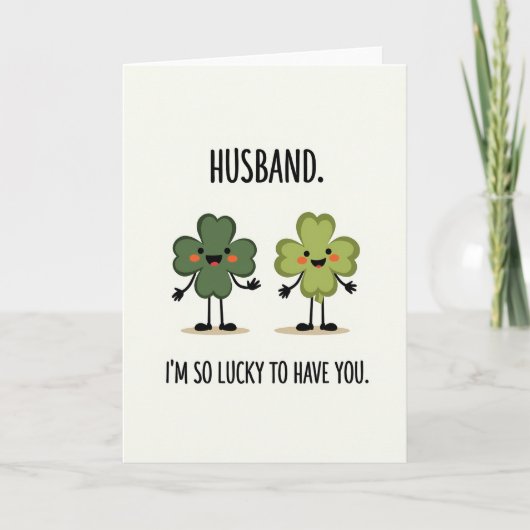 Lucky Husband Faux Gold Foil Card Kaart (Voorkant)