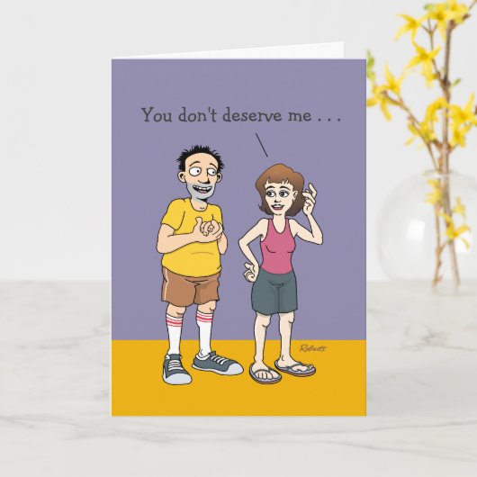 Lucky Husband Jubileum Kaart Humor (Gele Bloem)