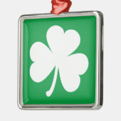 Lucky Ierse Klaver | Groen & Wit Metalen Ornament (Links)