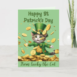 Lucky Ierse Leprechaun kat St Patrick vieren Feestdagen Kaart