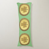 Lucky Ierse Shamrock Gouden Munt Lichaamskussen (Voorkant Verticaal)
