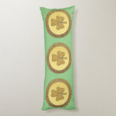 Lucky Ierse Shamrock Gouden Munt Lichaamskussen (Achterkant (Verticaal))