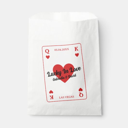 Lucky in liefde harten spelen Kaart koppels douche Bedankzakje (Voorkant)