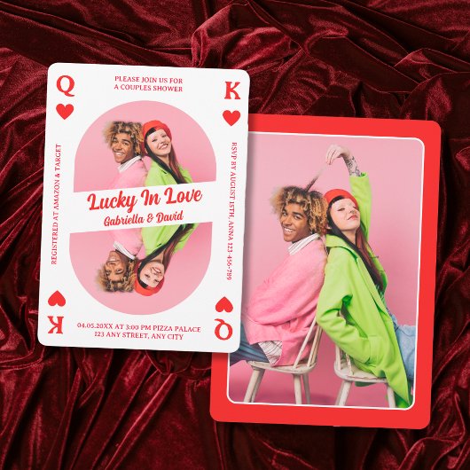 Lucky In Liefde Spelen Kaart Foto Koppels Douche