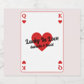 Lucky in liefde spelen Kaart koppels douche gunst Sparkling Wijnetiket (Enkel label)