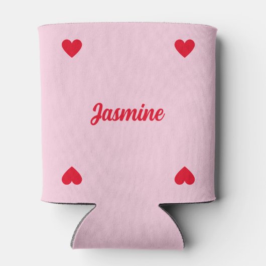 Lucky In Liefde Vet Roze & Rood Bachelorette Blikjeskoeler (Achterkant)