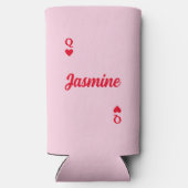 Lucky In Liefde Vet Roze & Rood Bachelorette Seltzer Blikjeskoeler (Achterkant)