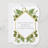 Lucky in Love 4 Leaf Clover Fern Geometric Wedding Kaart (Achterkant)