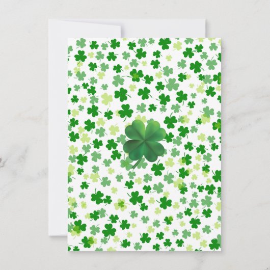 Lucky in Love 4 Leaf Clover Vrijgezellenfeest Invi Kaart (Achterkant)