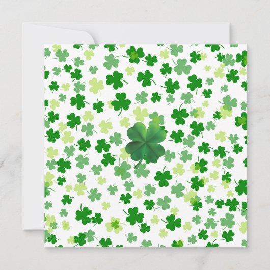 Lucky in Love 4 Leaf Clover Vrijgezellenfeest Invi Kaart (Achterkant)