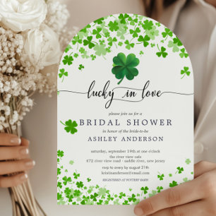 Lucky in Love 4 Leaf Clover Vrijgezellenfeest Invi Kaart