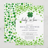 Lucky in Love 4 Leaf Clover Vrijgezellenfeest Kaart (Voorkant / Achterkant)