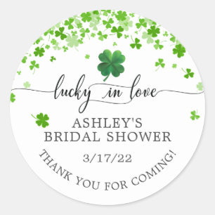 Lucky in Love 4 Leaf Clover Vrijgezellenfeest Ronde Sticker