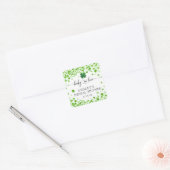 Lucky in Love 4 Leaf Clover Vrijgezellenfeest Vierkante Sticker (Envelop)