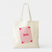 Lucky In Love Aangepaste Naam Roze & Rood Bachelor Tote Bag (Achterkant)