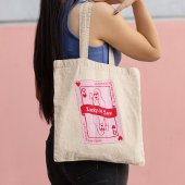 Lucky In Love Aangepaste Naam Roze & Rood Bachelor Tote Bag