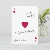 Lucky In Love Bachelorette Ace Of Hearts Kaart (Staand voorkant)