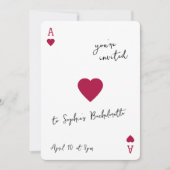Lucky In Love Bachelorette Ace Of Hearts Kaart (Voorkant)