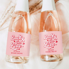 Lucky In Love Bachelorette Champagne Sparkling Wijnetiket