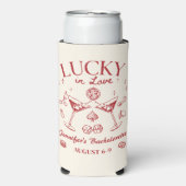 Lucky In Love Bachelorette Weekend Seltzer Blikjeskoeler (Seltzer Voorkant)