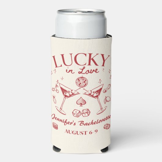 Lucky In Love Bachelorette Weekend Seltzer Blikjeskoeler (Seltzer Voorkant)