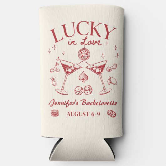 Lucky In Love Bachelorette Weekend Seltzer Blikjeskoeler (Voorkant)