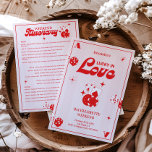 Lucky In Love Bachelorette Weekendprogramma Kaart<br><div class="desc">Vier de bruid-to-be met stijl en opwinding met behulp van onze Lucky in Love Bachelorette Weekend Uitnodiging! Deze chique en moderne uitnodiging zet de toon voor een onvergetelijk weekend, gevuld met plezier, ontspanning en onvergetelijke herinneringen. Of u nu op weg bent naar de stad, het strand of een gezellige hut...</div>