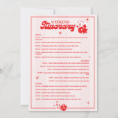 Lucky In Love Bachelorette Weekendprogramma Kaart (Achterkant)