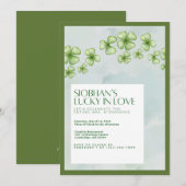 Lucky In Love Bridal Shower Invitation Kaart (Voorkant / Achterkant)